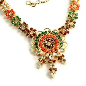 Indian Necklace Wedding Jewelry Imitation Gemstone